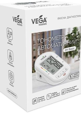 Тонометр vega 2h basic автоматичний type-c на плече гарантія 5 років4 фото