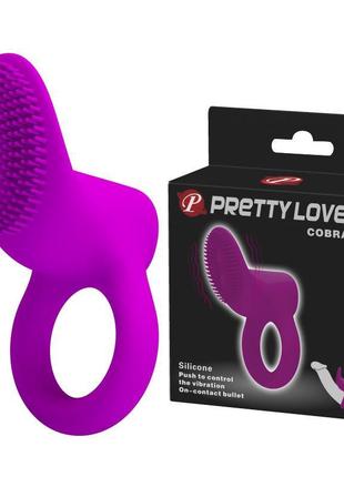 Ерекційне кільце - pretty love cobra penis ring vibrating purple