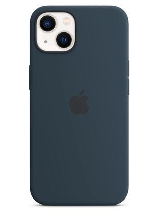 Чохол apple iphone 13 silicone with magsafe - abuss blue1 фото