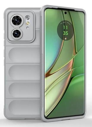 Протиударний силіконовий чохол для motorola edge 40 5g сірий м...