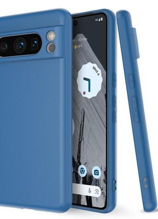 Google pixel 8 pro чохол силіконовий мікрофібра синій
