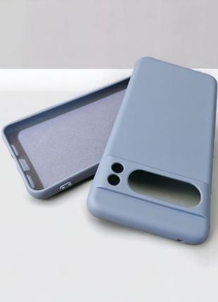 Google pixel 8 pro чохол силіконовий мікрофібра grey