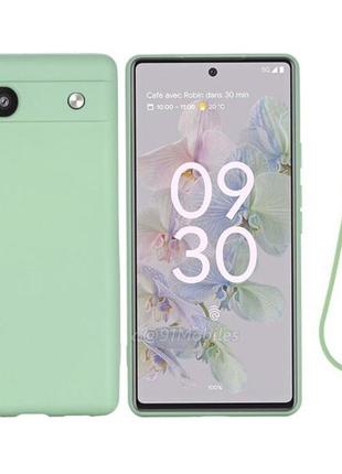 Google pixel 6a чохол накладка силікон кейс зелений