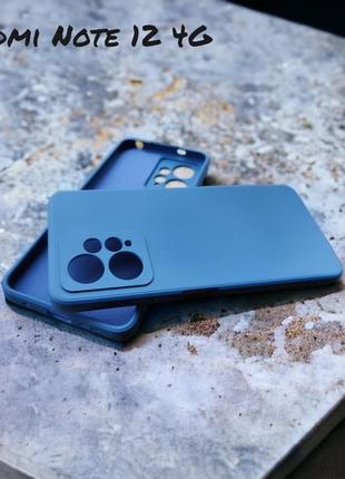 Xiaomi redmi note 12 4g силіконовий чохол мікрофібра blue