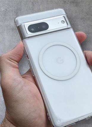 Прозорий протиударний чохол magsafe для google pixel 7