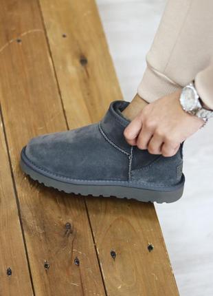 Женские серые угги ugg ultra mini classic gray4 фото