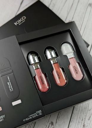 Набор блесков kiko milano glossy lip set lip volume 3d hydra lipgloss1 фото