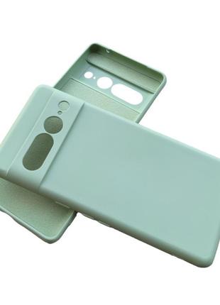 Google pixel 7 pro чохол силіконовий мікрофібра grass green