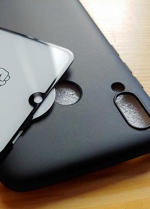 Матовый чехол + 5d стекло для honor 10 lite / хонор 10 лайт