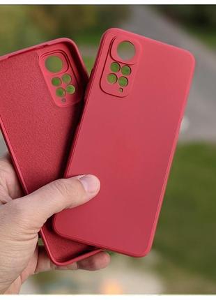 Xiaomi redmi note 11 | 11s 4g силіконовий чохол мікрофібра red