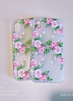 Чохол з 3d малюнком flowers case для iphone x.