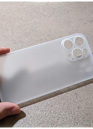 Айфон iphone 13 pro max ультра тонкий чохол pp 0.18 мм білий t...