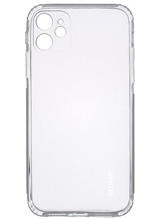 Тонкий силіконовий прозорий чохол з заглушкою для айфон iphone 12
