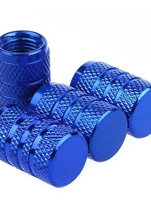 Ковпачки на вентиль алюмінієві для авто мото вело шин 4 шт синій