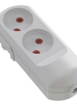 Колодка 2 гнізда без заземлення, біла, neomax