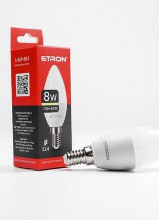 Лампа світлодіодна etron light power 1-elp-023 c37 8 w 3000 k ...