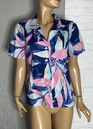 Винтажная блуза блузка с перламутровыми пуговицами adini, m