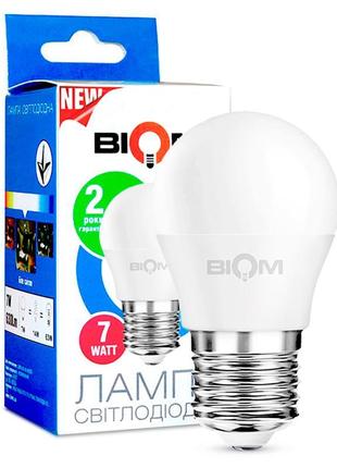 Світлодіодна лампа biom bt-564 g45 7 w e27 4500 k (шар)