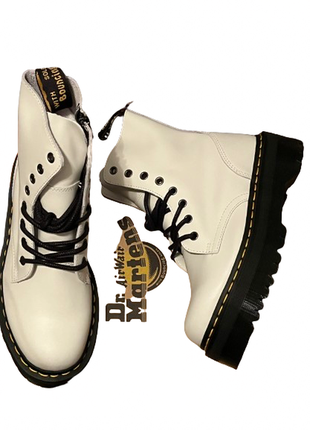 Dr. martens ботинки jadon white 15265100 polished smooth 39 мартенсы жадон кожа leather1 фото