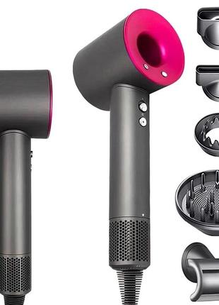 Професійний фен super hair dryer 5в1 pro з турбо режимом та іонізацією з 5 насадками для укладання волосся