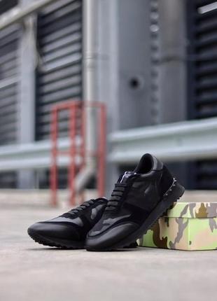 Кросівки valentino garavani rockrunner black camo