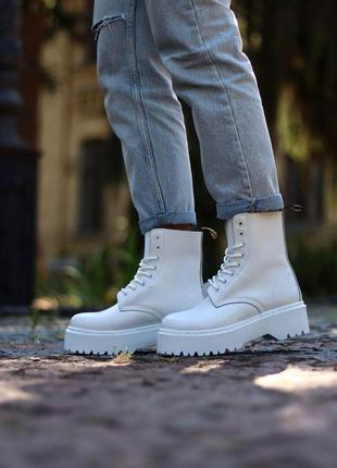 Dr.martens jadon total white sd женские ботинки мартинсы наложенный платёж купить