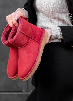Жіночі червоні уггі ugg classic mini red