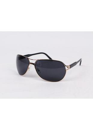 Б/у солнцезащитные очки с металлической оправой черные