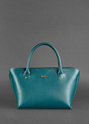 Женская кожаная сумка midi зеленая	bn-bag-24-malachite2 фото