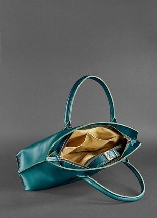 Женская кожаная сумка midi зеленая	bn-bag-24-malachite5 фото