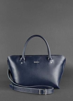 Женская кожаная сумка midi темно-синяя	bn-bag-24-navy-blue5 фото