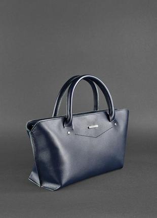 Женская кожаная сумка midi темно-синяя	bn-bag-24-navy-blue4 фото