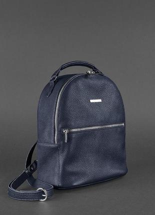 Кожаный женский мини-рюкзак kylie синий  bn-bag-22-navy3 фото