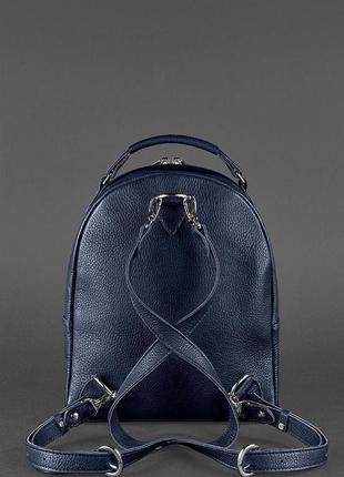 Кожаный женский мини-рюкзак kylie синий  bn-bag-22-navy5 фото