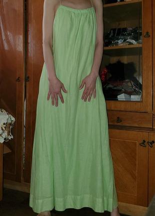 Льняной сарафан платье h&m, лён, свободного покроя2 фото