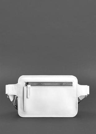 Кожаная женская поясная сумка dropbag mini белая bn-bag-6-light-bw4 фото