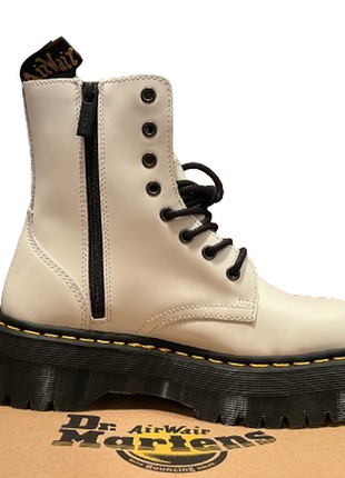 Черевики dr. martens  jadon white 15265100 polished smooth 39 мартенси жадон шкіра leather1 фото