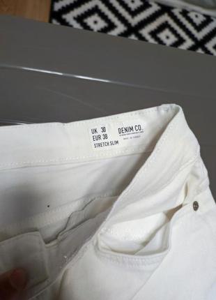 Шорты мужские джинсовые белые прямые эластичные slim fit denim co man, размер m4 фото