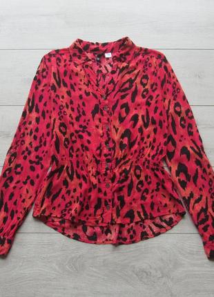 Распродажа! яркая рубашка блуза в анималистичный принт от h&m