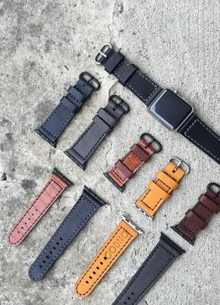 Шкіряний ремінець на годинник godno strap apple watch 38/42 мм1 фото