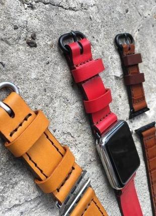 Кожаный ремешок на часы godno strap apple watch 38/42 мм2 фото