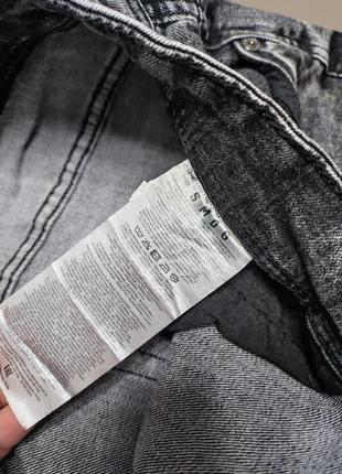 Шорты мужские джинсовые серые черные прямые эластичные slim fit smog man, размер xl - 2xl4 фото