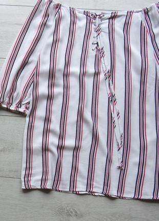 Розпродаж! красива блуза сорочка в смужку великий розмір від chicoree6 фото