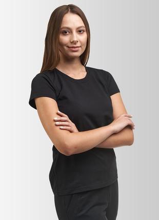 Футболка класична жіноча vsetex чорна3 фото