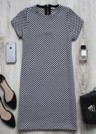 Тёплое вязанное платье в геометрический принт zara2 фото
