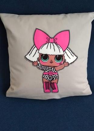 Детская подушечка с аппликацией лол
