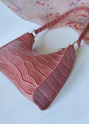 Рожева сумочка багет3 фото