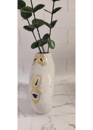 Декоративна подарункова ваза з гіпсу і скляного каменю6 фото