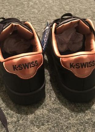 K-swiss original кросівки-кеди шкіряні, із золотими вставками, ун5 фото