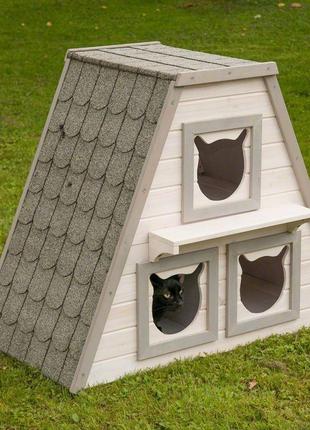 Дерев'яний будиночок для котиків, кішок і кошенят5 фото